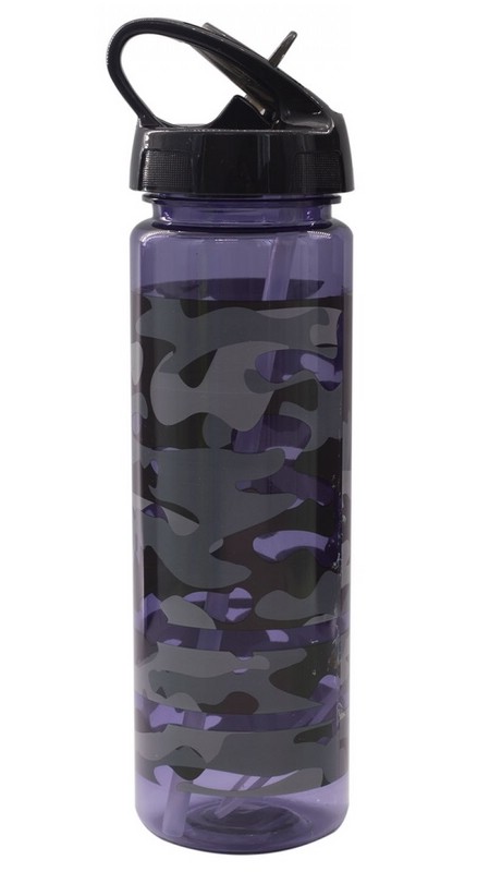 Бутылка для воды 620 мл, спортивная, пластик, черный