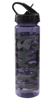 Бутылка для воды 620 мл, спортивная, пластик, черный