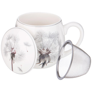 Кружка заварочная 'Dandelion' 420 мл, металлическое сито, фарфоровая крышка 4