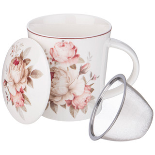 Кружка заварочная 'Мэрибель' 320 мл, металлическое сито, фарфоровая крышка 4