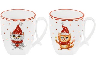 Набор из 2-х кружек 'Котики', 300 мл, ручка петля 1