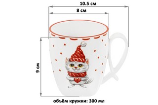 Набор из 2-х кружек 'Котики', 300 мл, ручка петля 2