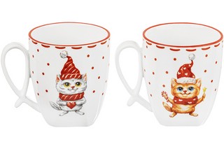 Набор из 2-х кружек 'Котики', 300 мл, ручка петля 5
