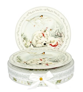 Набор из двух тарелок 'Белые медведи' 19 см, фарфор, в подаро...