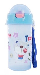 Бутылка для воды детская, пластик, 620 мл 'Зверюшки малыши' голубая