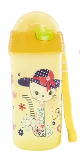 Бутылка для воды детская, пластик, 620 мл 'Зверюшки малыши' желтая