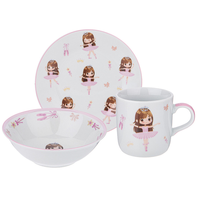 Набор посуды детский 'Девочка', 3 предмета