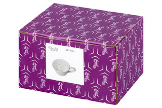 Кружка 'Любопытный кролик внутри кружки' 350 мл, белая с золотом 4