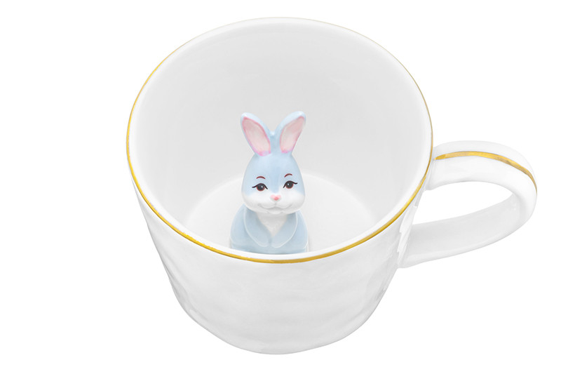 Кружка 'Любопытный кролик внутри кружки' 350 мл