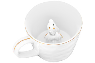 Кружка 'Любопытный дракон внутри кружки' 300 мл, белая с золотом 5