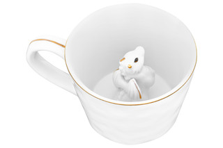 Кружка 'Любопытный дракон внутри кружки' 300 мл, белая с золотом 6