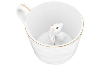 Кружка 'Любопытный дракон внутри кружки' 300 мл, белая с золотом 7