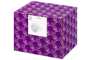 Кружка 'Любопытный дракон внутри кружки' 300 мл, белая с золотом 9