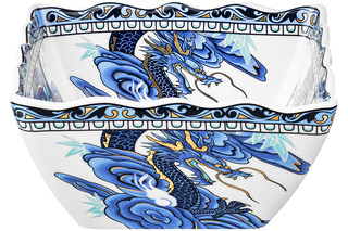Салатник 'Китайский Дракон' квадратный, 1 литр, голубой