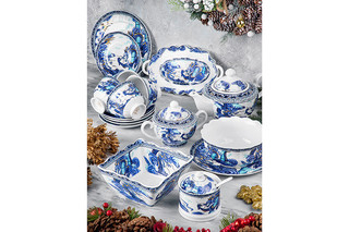 Салатник 'Китайский Дракон' квадратный, 1 литр, голубой 6