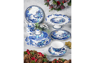 Салатник 'Китайский Дракон' квадратный, 1 литр, голубой 7