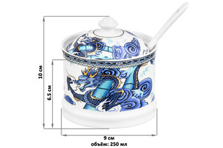 Сахарница 'Китайский Дракон' + ложка, 10 см, 250 мл 2