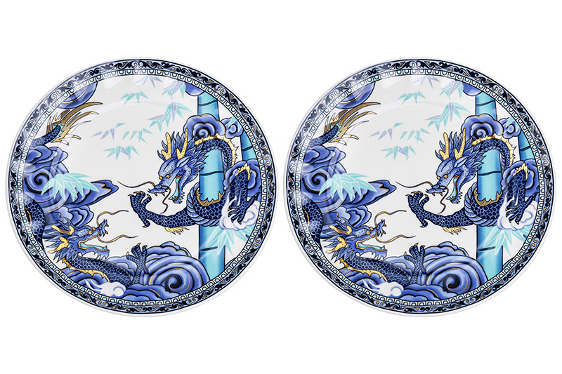 Набор из 2-х десертных тарелок 'Китайский Дракон' 20 см