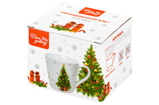 Кружка 'Праздничная ель' 380 мл, с золотом 8