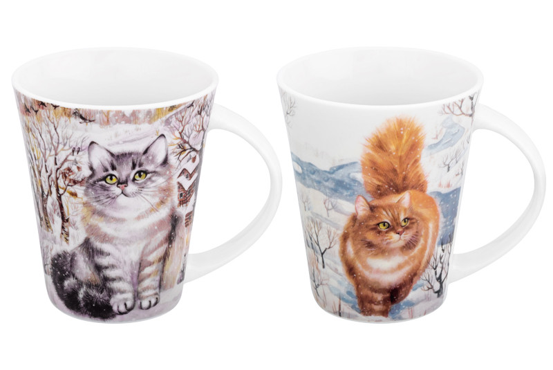 Набор из 2-х кружек 'Коты' 350 мл