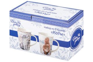 Набор из 2-х кружек 'Коты' 350 мл 9