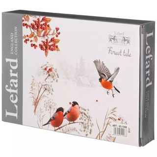 Блюдо 'Лесная сказка' (снегири) 25х16 см, прямоугольное 2