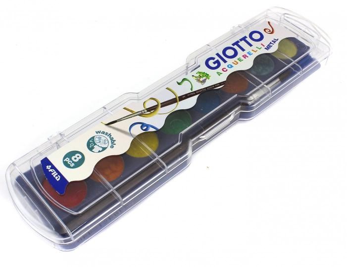 Краски акварельные металик 8 цветов + кисточка