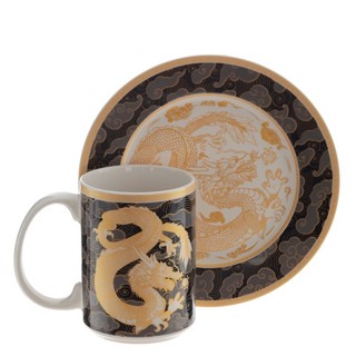 Чайная пара 'Китайский Дракон' 500 мл, золотой на черном 1