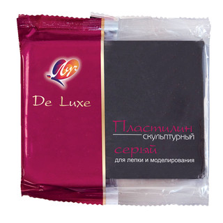 Пластилин скульптурный Луч 'De Luxe', цвет: серый, 300 г