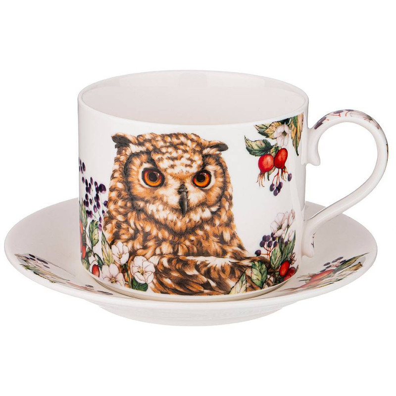 Чайная пара 'Лесная сказка' (сова) 300 мл