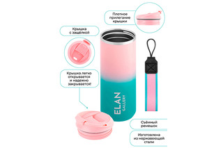 Термокружка 500 мл 'Розово-бирюзовая' 5