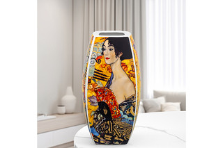 Ваза 1,5 л 'Дама с веером' квадрат, NEW BONE CHINA 7