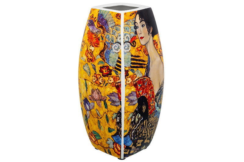 Ваза 1,5 л 'Дама с веером' квадрат, NEW BONE CHINA