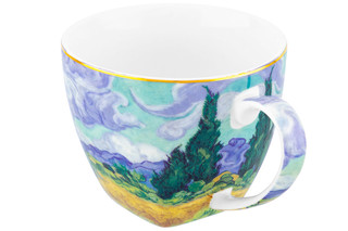 Чашка 250 мл с блюдцем для десерта 'Пшеничное поле с кипарисами' 7