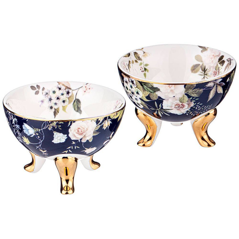 Набор из 2-х розеток 'Кобальт' 10 см, на ножках