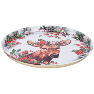 Поднос сервировочный 'Лесная сказка' (олень) 33 см 2