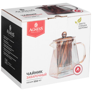Чайник заварочный Agness, стекло, 550 мл, артикул 887-184 2