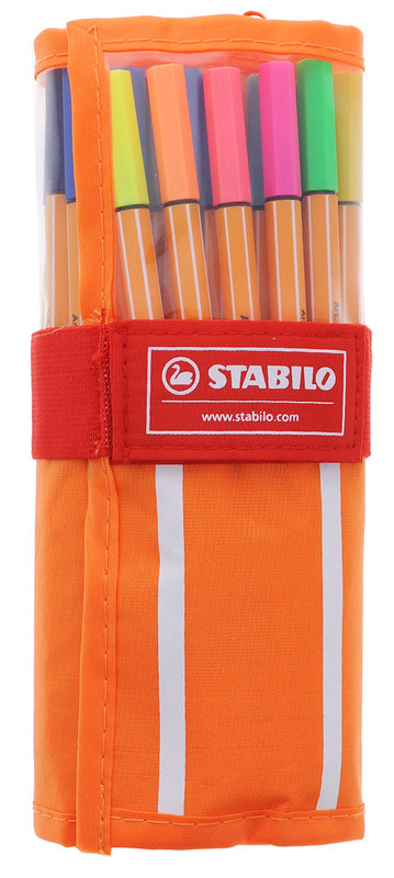 Набор капиллярных ручек Stabilo Point88 в нейлоновом чехле, 30 цветов