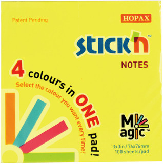 Stick'n Блок неоновый самоклеящийся Magic 76 x 76 мм 100 листов 4 цвета