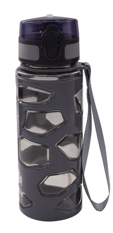 Бутылка для воды 500 мл, Alingar, пластик, держатель, серый