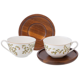 Чайный набор 'Березки' на 2 персоны, 4 предмета, 300 мл, дере...