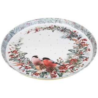 Поднос сервировочный 'Снегири' 33 см 2