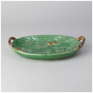 Блюдо 'Green Pine' 28 см, овальное, с ручками, Lefard 3