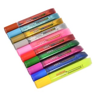 Карандаши гелевые Crea Classic Neon 10 цветов с блестками (клей-гель) Alpino 2