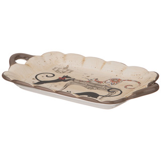 Блюдо прямоугольное 'Парижские коты' с ручками, 28 см, Agness 3