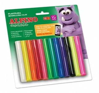 Пластилин ALPINO 10 цв + 2 неоновых цвета, в картонной коробке 1