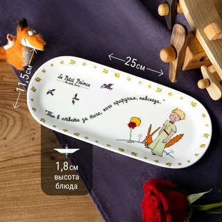 Блюдо сервировочное овальное 'Маленький принц' 25х11,5 см, фарфор 4