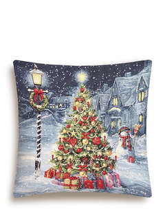 Наволочка декоративная 'Ель на площади' 45х45 см, гобелен, се...