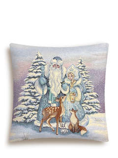 Наволочка декоративная 'Снегурочка, Дед Мороз и Олень' 45х45 ...