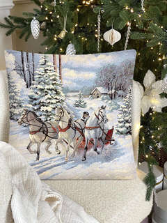 Наволочка декоративная 'Тройка' 45х45 см, гобелен, без люрекса, Le Gobelin 2